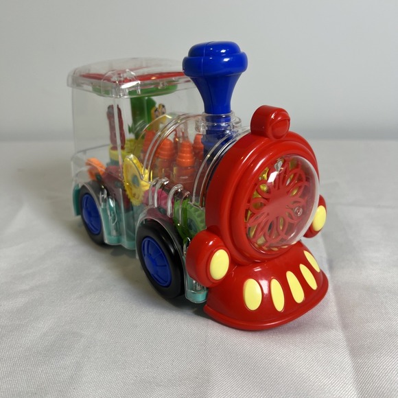 Light Up Moving Train Toy W Sound Electric Transparent Gear Sensory Tested Works - Picture 9 of 12